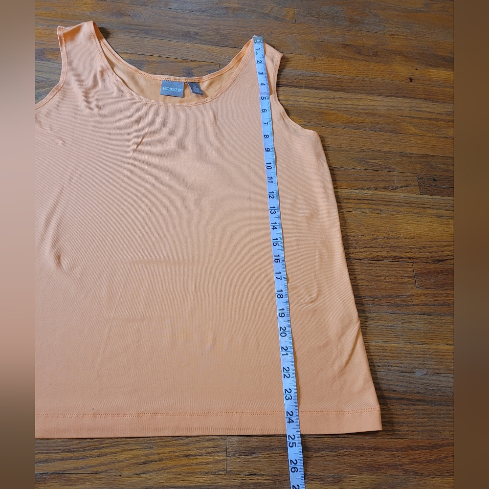 Chico's Womens Size 2 Large/12 Orange Tank Top Nylon Spandex Microfiber Scoop - Picture 5 of 7